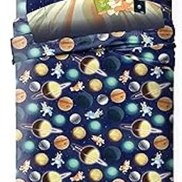 Jay Franco Kids Sheet Set with Fitted, Flat Sheets & Pillow Cover - Ultra-Soft Bedding with Pillowcase for Room Decor, Blue - Bluey & Bingo, 3 Piece Toddler-image-6