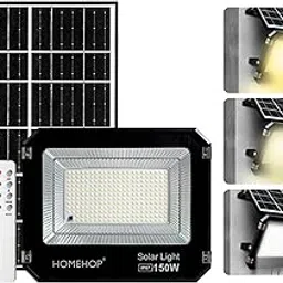 Homehop Solar Flood Light Outdoor Waterproof 150W Wireless LED Automatic Wall Lamp for Home, Garden, Balcony, Courtyard, Porch and Patio (10Ah, ABS, 3 Color)-image-49