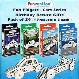 Funvention Birthday Return Gifts (Pack of 24) Fun Fidgets - Cars Series | DIY Mini Mechanical Models 3D Puzzle Return Favours for Kids Birthday Party 5+ Years Made in India Toys Return Gift-picture-22