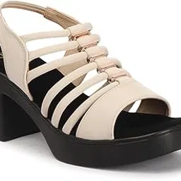 the white pole Stylish Comfortable Every Occasion Block Heel Sandals For Women & Girls-picture-26