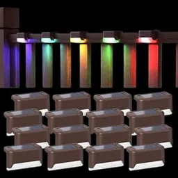 HINASTAR Solar Deck Lights,Stair Waterproof Color Changing Solar Lights Pool Side Outdoor for Fence,Pool,Step,Patio,Backyard (4)-image-12