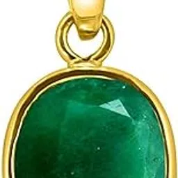 13.25 Ratti 12.00 Carat Lab Certified Natural Emerald Loose Gemstone Panna Gold Plated Pendant Locket for Men and Women (Astrological Purpose)-image-54