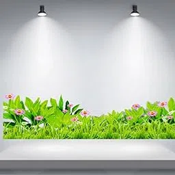 Techgifti Green Grass With Purple Flower Wall Sticker for Living Room/Bedroom/Office (Size - 22 Cm X 82 Cm)-image-82