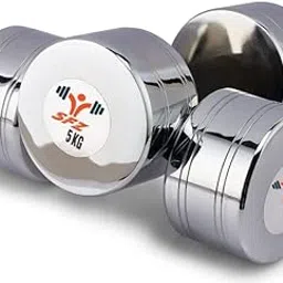 SFZ Steel Dumbbells 5kg Set/Chrome Plated Professional Dumbles with Cushion Grip/Home Gym Exercise Dumbells /(Pack of Two) 10kg Weights-picture-31