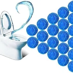 Valajogi 20 Pcs Powerful Automatic Toilet Bowl Cleaner Tablets,Bathroom Toilet Tank Cleaner, Toilet Blue Clean Bubbles Long-Lasting Mild Lemon Scent, Fresh Air and No Pungent Odor (Pack Of 20)-picture-12
