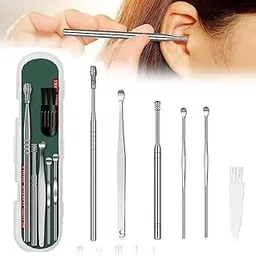MacMoon | Ear Wax Remover Ear Cleaner Resuable Ear Cleaner Tool Set kit Stainless Steel with Box Ear Pick for Adults and Kids-image-8