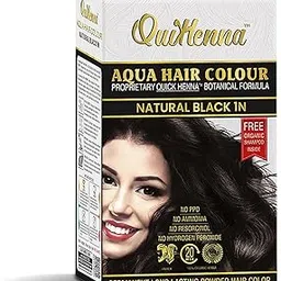 QuikHenna Aqua Powder Hair Colour 1N Natural Black 110gm | PPD & Ammonia Free Beard Colour for Men | Natural Hair Colour for Women & Men-picture-14