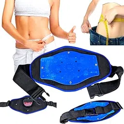 Frackkon Waist Support Ab Belt Trainer Stomach Vibration 3 in 1 Magnetic Slimming Abs exercise Massager Vibrating waist tummy trimmer belt Fat Burner Abdominal Belly slimming Massager for weight loss (Free Size)-picture-14
