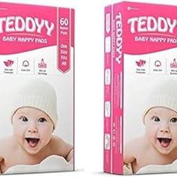 TEDDYY Baby Nappy Pads 60 Pads - Free Size, Side - Leak Protection, Soft Gel (Pack of 2)-picture-4
