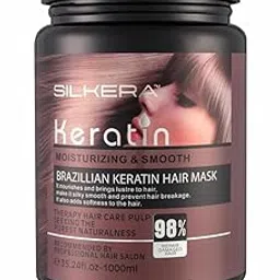 SILKERA Brazillian Keratin Hair Mask | Smoothens, Repairs & Nourishes Dry, Frizzy, Damaged Hair | Deep Conditioning Hair Spa Treatment for Women & Men | Salon Grade Keratin Mask | 1000ML-image-22