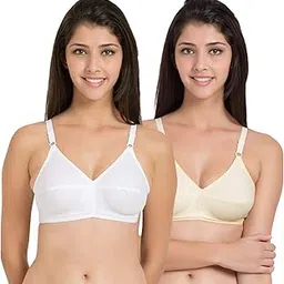 souminie U Shaped Back - 100% Cotton Full Figure Bra - Minimizer - Non Padded - Full Coverage Wirefree Seamed Bra-picture-22