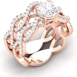 avsar jewellery 14k (585) Rose Gold Ring for Women-picture-35