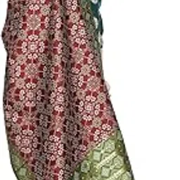 dupatta bazaar Women's Banarasi Maroon & Green Silk Dupatta-picture-41