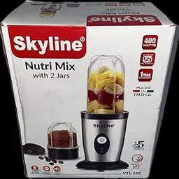 SKY LINE VTL-555 ABS Nutri Mix with 2 Jar 400 W , Medium, Black-image-21