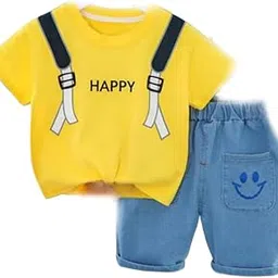 Indhrani Garments Kids Clothes for Boys | Cotton T-shirt and Denim Shorts for Baby Boys | Baby Boy Dress Clothing Set-picture-52