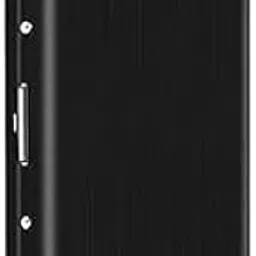 stealodeal Black RFID Blocking Stainless Steel ATM/Credit/Debit 6 Slot Credit Card Holder for Men and Women-picture-37