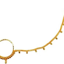 smarnn 22K MIcro Gold Plated Nath Nose Ring for Women and Girls image 1