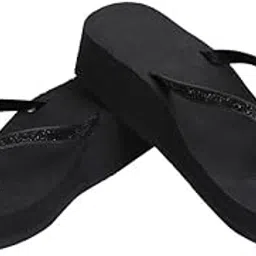 bhains ki ankh Trendy Women heeled fancy slippers for women color black size 7-picture-54