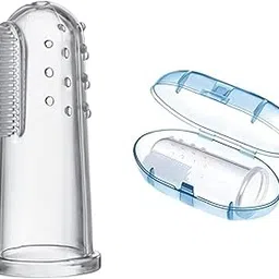 APE: BPA Free | Baby Soft Silicone Finger Toothbrush With case | 3 Pcs. | for Soft Cleaning for kids Soft Toothbrush image 1