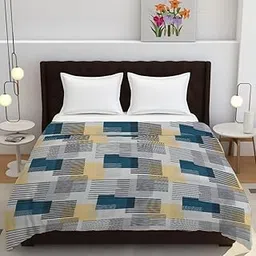 YaAkholic 210 Tc Printed Glace Cotton Supersoft Size Duvet Cover II Razai Cover II Quilt Cover II Dohar for Double Bed with Zipper Closure (88x88 Inch, Geometric Yellow)-picture-15