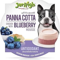 JerHigh Chicken and Blueberry Mousse Dog Food - Panna Cotta Style, Antioxidant Superfood, Real Chicken Breast, 70g (Pack of 12), All Life Stages, wet-picture-31