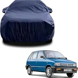 Sulfar 100% Water Resistant Car Body Cover Compatible with Mirror for Maruti Suzuki 800 (Triple Stitched, Full Bottom Elastic, Navy Blue)-picture-10