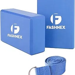 Fashnex Yoga Blocks - High Density EVA Foam Bricks Yoga Foam Exercise Blocks (9 x 6 x 3 inches, Set of 2) (With Yoga Belt)-picture-51