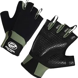 Weight Lifting & Workout Gloves, Full Palm Protection, Gym, Excellent Grip, Breathable, Fitness, Training, Men & Women (Black Green, X-Large)-picture-18