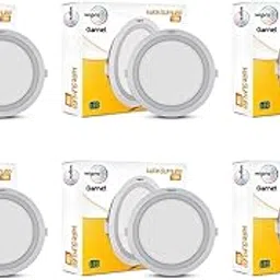 wipro Garnet 15W Round LED Wave Panel Light for Ceiling | Neutral White Light (4000k) | Ultra-Slim Design | Recessed Down Light for False Ceiling |POP Ceiling Light | Cutout - 150mm | Pack of 6 image 1