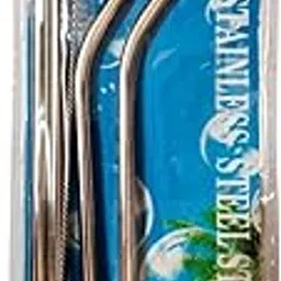 Steel Straws + Straw Cleaning Brush | Straws for Drinking Juice | Metal Straw | image 1