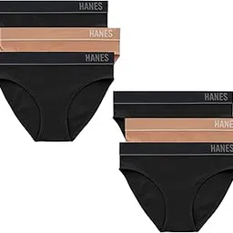 hanes Women's Originals Seamless Stretch Rib Bikini Panties Pack, Assorted Colors, 6-Pack-picture-25