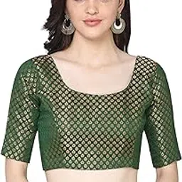oomph! Jacquard Half Sleeve Readymade Blouse For Women - Rbblgrp2-picture-13