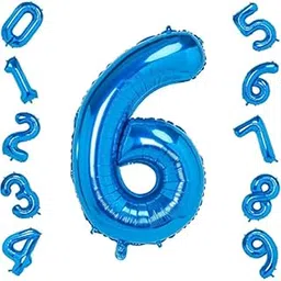 Atpata Funky Blue Number Foil Balloons for Numeric Milestone Parties (16 INCH, 6)-picture-10