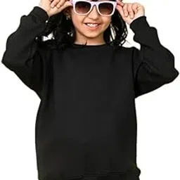 Nusyl Girls Solid Fleece Oversized Sweatshirt | Round Neck Baggy Sweatshirt (Pullover)-picture-14
