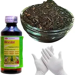 Combo Miraculan Liquid Plant Growth Regulator(Pgr) 100 Ml with 300g Neem Khad with free gloves.-picture-23