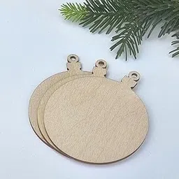 Haoser Pack of 12 Wooden Christmas Baubles | 3.94 Inch Birch Plywood Blank Ornaments | DIY Craft Shapes for Painting, Decoupage & Home Decoration | Rustic Xmas Tree Hanging Décor-picture-30