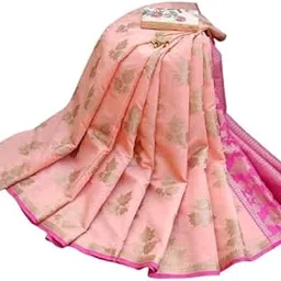 woomzy Women's Pure Fancy Kanjivaram Silk Saree Banarasi Silk Saree Rich Pallu Design Work Zari Woven Jacquard Trendy Special Occassion Wear With Blouse Piece-picture-12