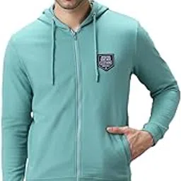 urbano fashion Men's Cotton Solid Zippered Hooded Neck Sweatshirt-picture-28