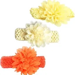 FAMEZA Multicolour Elastic Fabric Hairband for Baby Girls -Set of 3-picture-11
