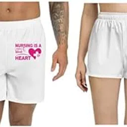 udnag Unisex Regular fit 'Nurse | Nursing is Work of Heart' Polyester Shorts [Size S/28In to XL/40In]-picture-29