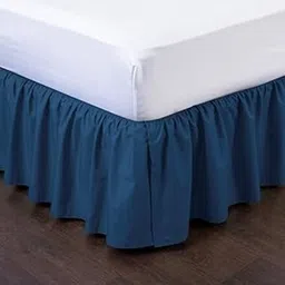 YRM Bedding's Royal Blue Easy Fit 600 TC Egyptian Cotton Frill Bedsheet Skirt Dust Ruffle with 15 Inch Tailored Drop-picture-48