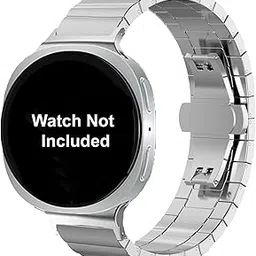 Zitel Band Compatible With Samsung Galaxy Watch 8 40mm / 44mm, Watch 8 Classic 46mm Stainless Steel Classy Elegant Metal Link Bracelet-picture-35