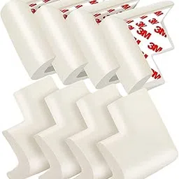 OLWICK® Baby Safety Corner Guards | Corner Edge Protector | Baby Proofing Corner Guards Cushion for Table, Stair, Cabinet, Countertop with 3M Tape, Pack of 8, Cream image 1