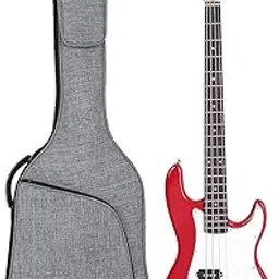 GLOW WINGS Guitar Bag Padded Gig Bag 7MM Padding Soft Electric 48 Inch Bass Guitar Case Backpack with Pockets (Grey-1)-image-70