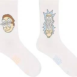 socksxpress Rick & Morty Men High-Ankle Socks |Pack of 2 Pairs| Combed Cotton|Bold Portal-Inspired Artwork|White|Soft, Breathable, Durable Fabric|Perfect for Fans of Intergalactic Style & Comfort-picture-46