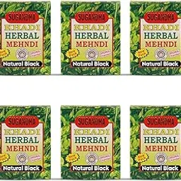 SUGANDHA Khadi Herbal Mehndi Powder 480 Gm Pack of 6 (Natural Black)-image-71