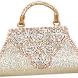 sunvika house Silk Fabric Wedding Clutch for Ladies, Stylish Hand Purse for Women image 1