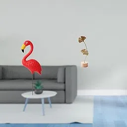 MERISHOPP Flamingo Leaf Figurine Sculpture Garden Ornament Metal Yard Art Abstract Statue Creative Fairy Accessories for Holiday Spring Party Home Nordic-picture-39