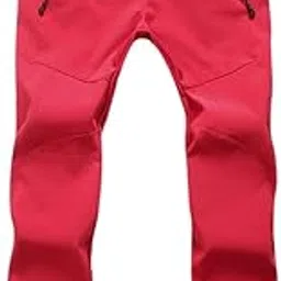 Womens Ski Pants Softshell Thick for Travel Hiking Deep red-image-60