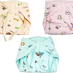 Cotton Washable Reusable Colorful Printed Nappy, Diaper, Langot With Extra Absorbent & Wide Cushion/Padding, Nappies Baby Boys & Girls (Set Of 5, Multicolor) (6-9 Months, 3, count)-picture-39